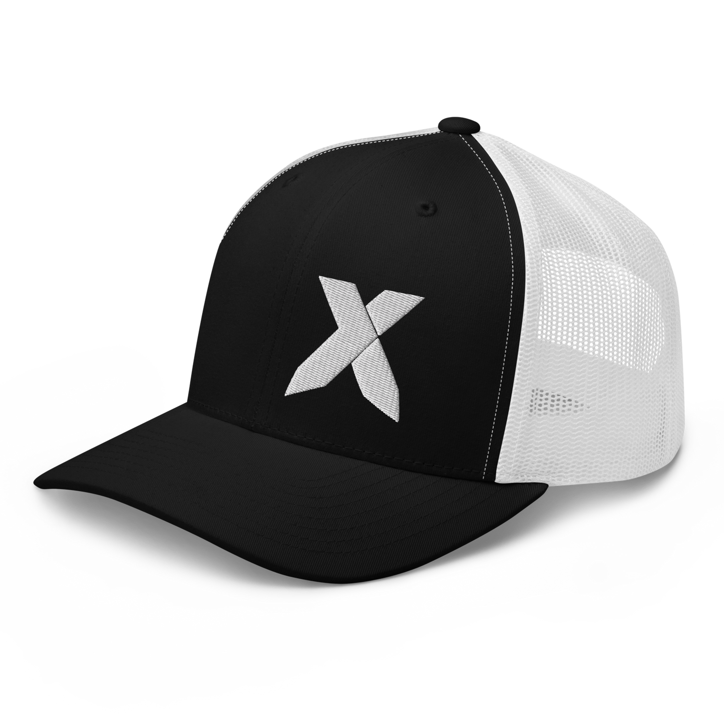 X White Stitch Trucker Cap