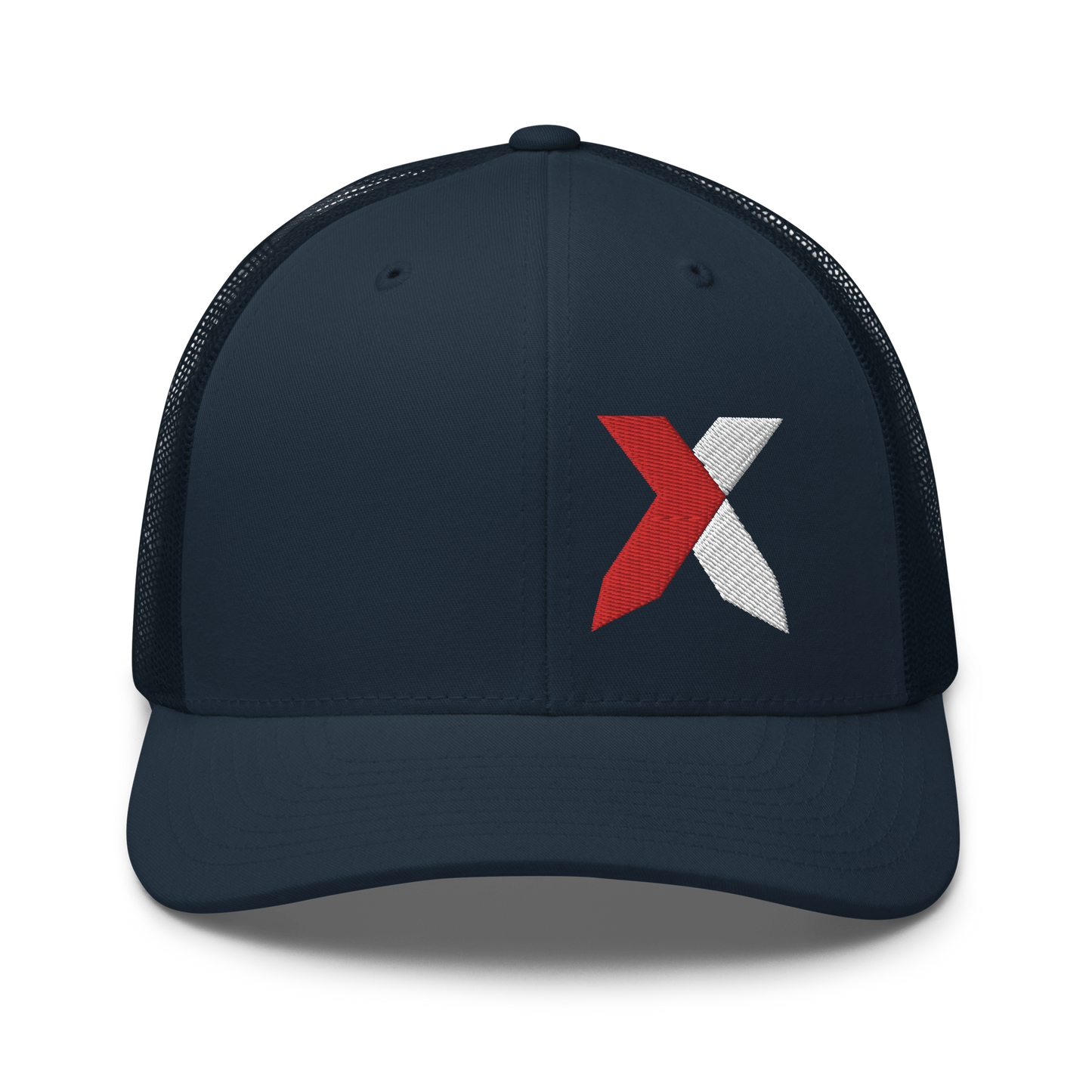 X Red/White Stitch Trucker Cap