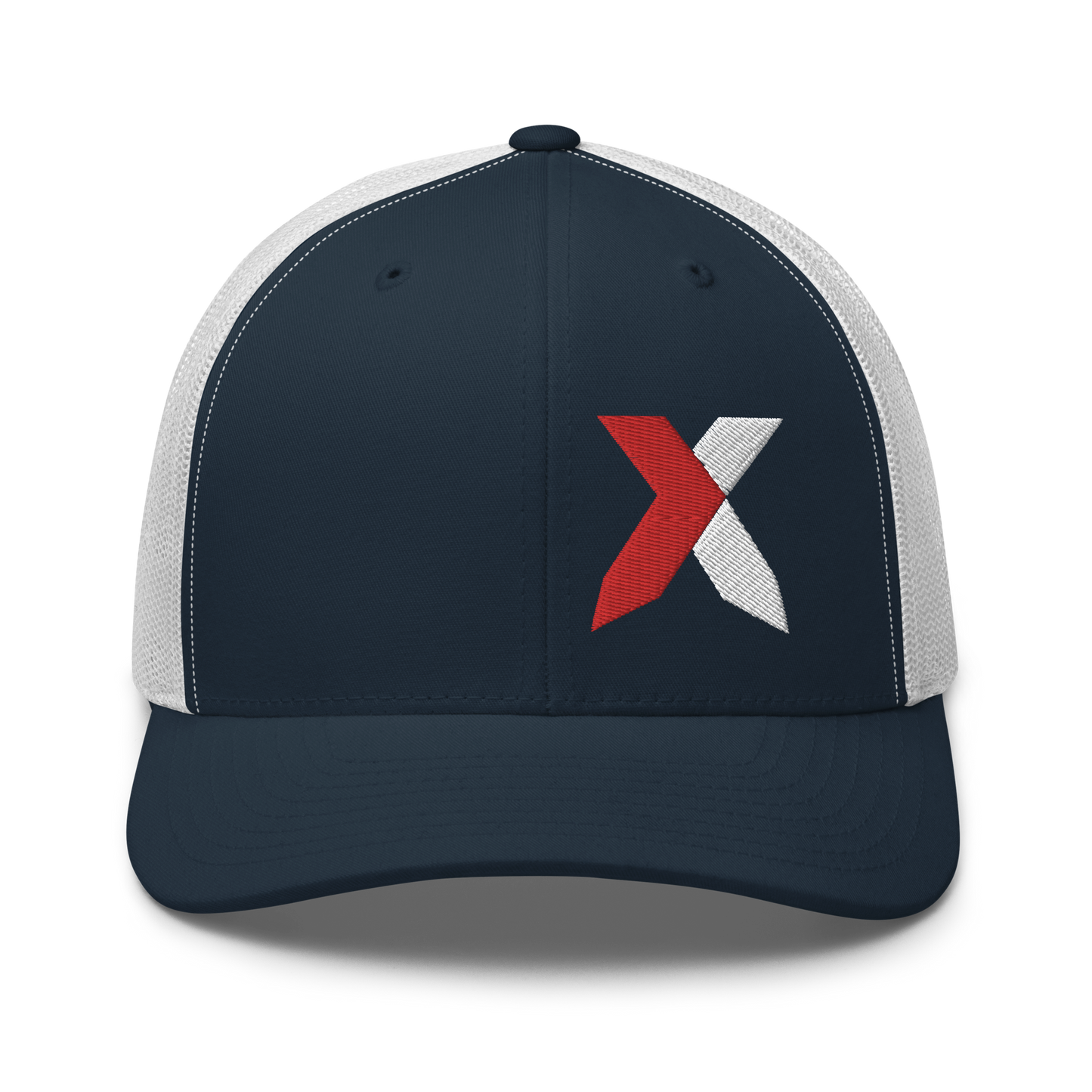 X Red/White Stitch Trucker Cap