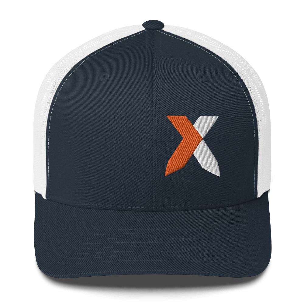 NXS Logo Orange/White Stitch Trucker Cap