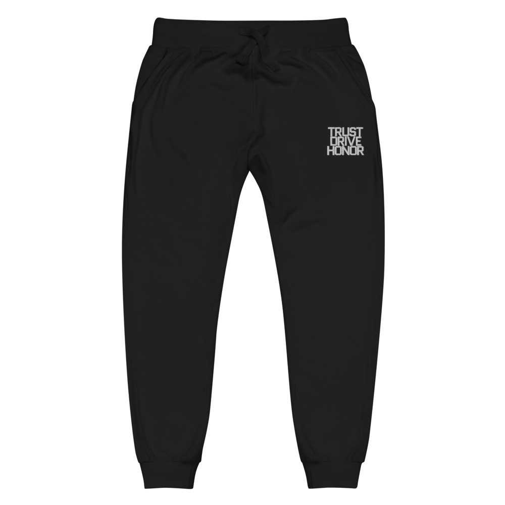 TDH Embroidered Unisex Fleece Sweatpants (white stitching)