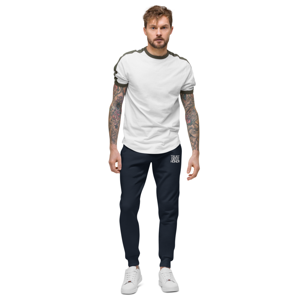 TDH Embroidered Unisex Fleece Sweatpants (white stitching)