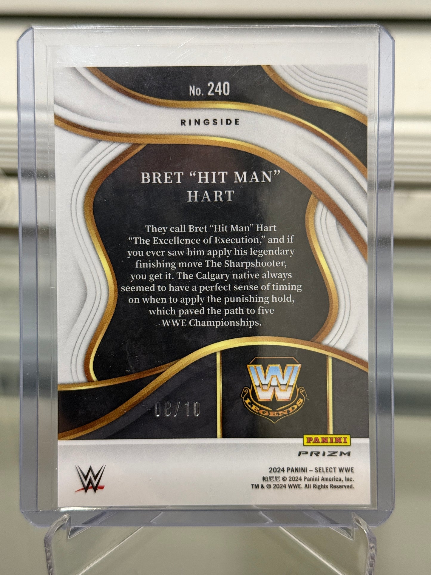 Bret Hart - 2024 Panini WWE Select - Ringside Gold Prizm Parallel 8/10