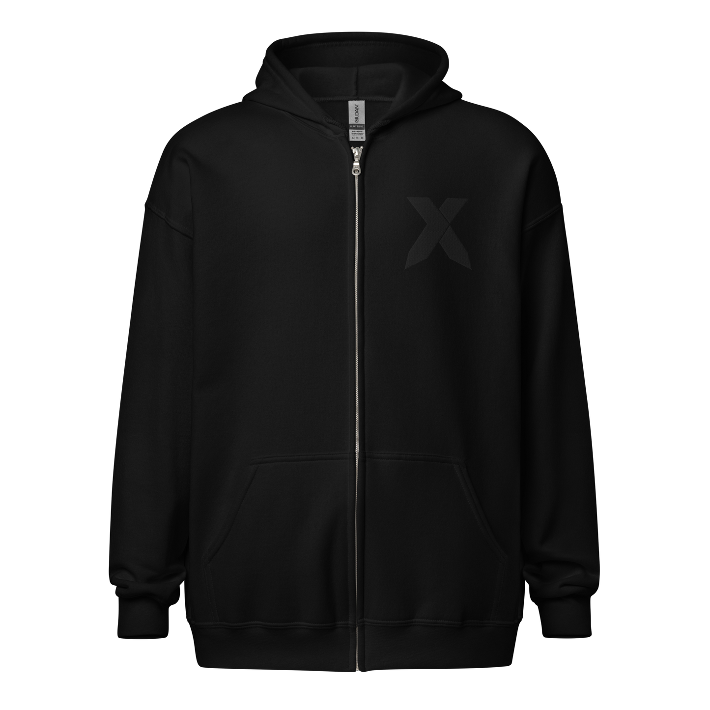 NXS Logo Zip-Up Hoodie (Black Stitch)