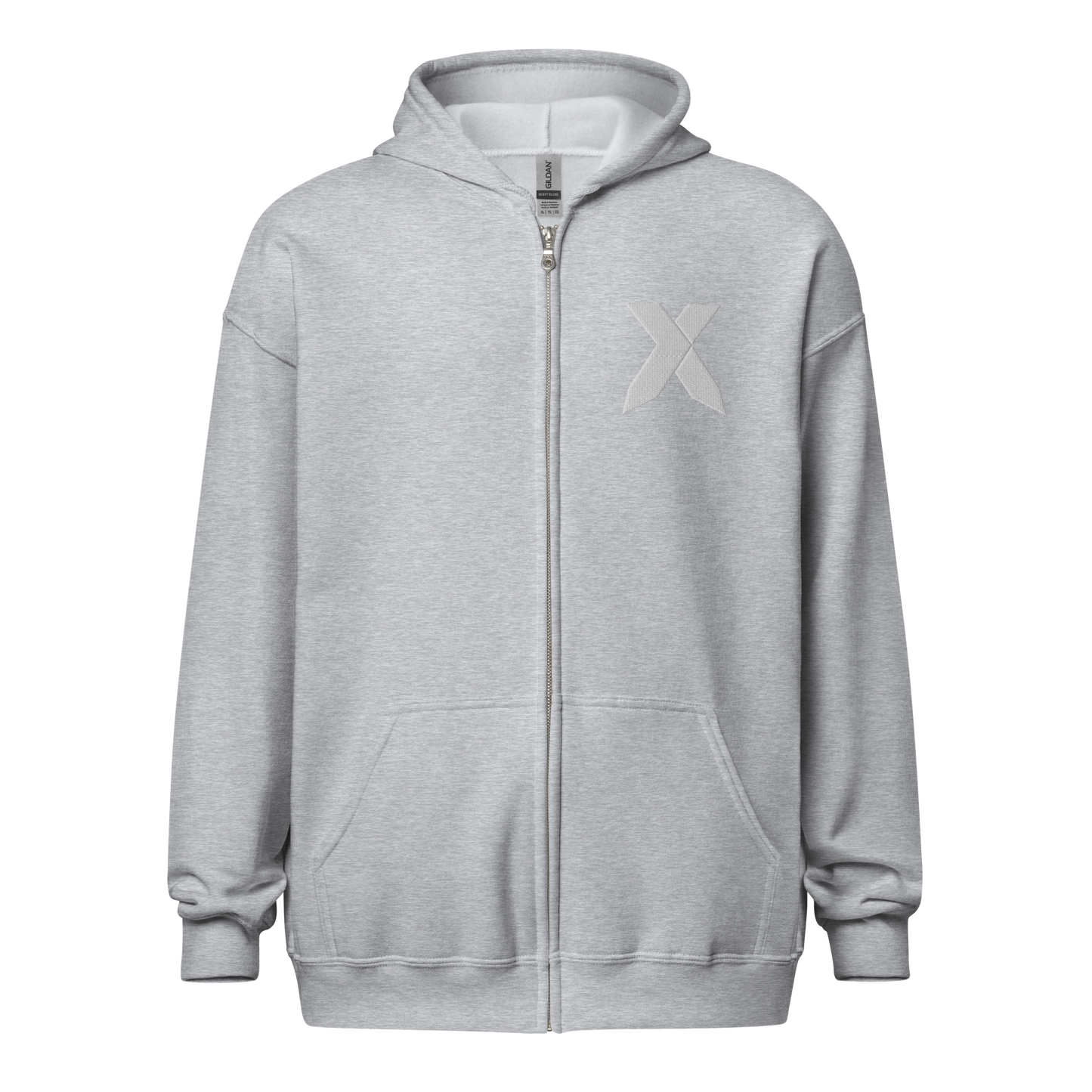 NXS Logo Zip-Up Hoodie (White Stitch)