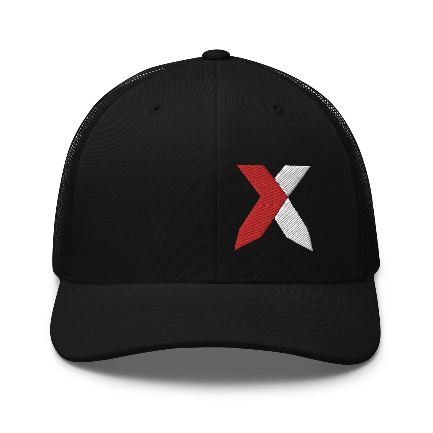 X Red/White Stitch Trucker Cap