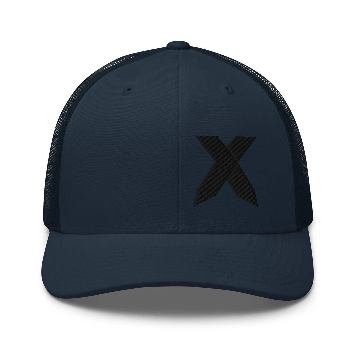X Black Stitch Trucker Cap