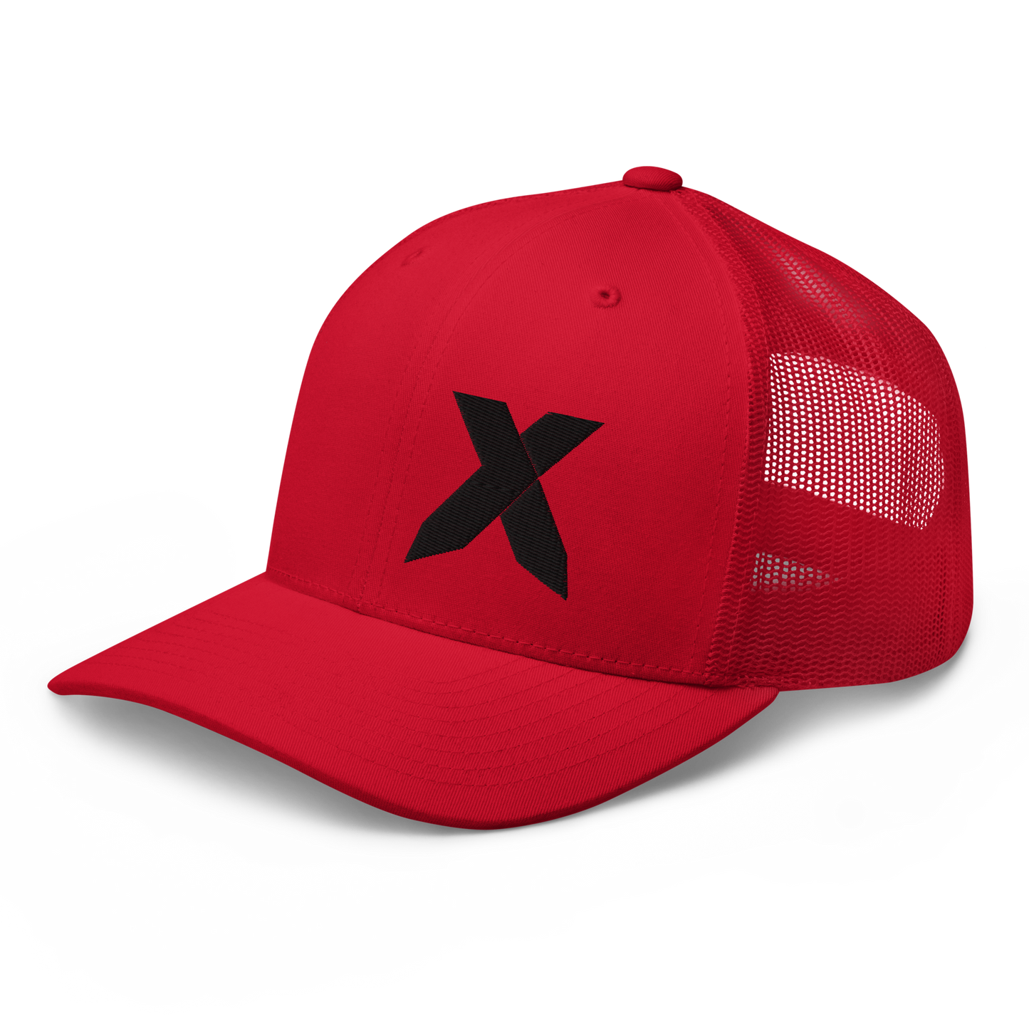 X Black Stitch Trucker Cap