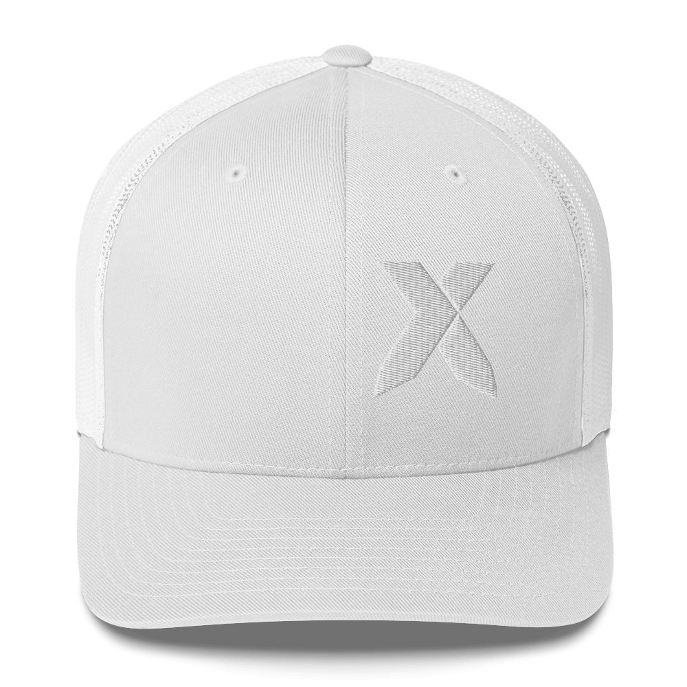 X White Stitch Trucker Cap